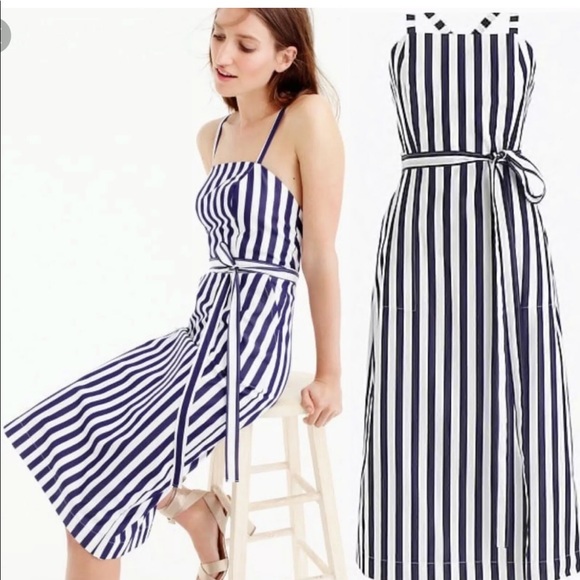 J Crew Thomas Mason Striped Midi Dress - Picture 2 of 2